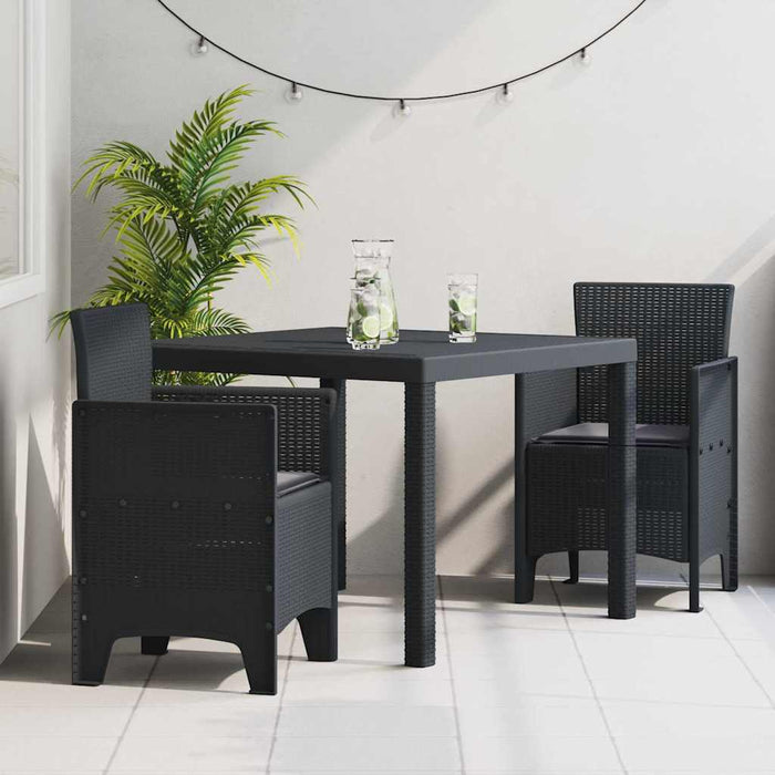 Set dining grădină 3 pcs Antracit 100 x 100 x 73 cm - WALTI WALTI