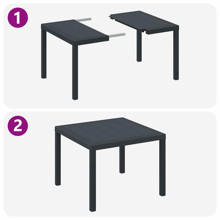 Set dining grădină 3 pcs Antracit 100 x 100 x 73 cm - WALTI WALTI