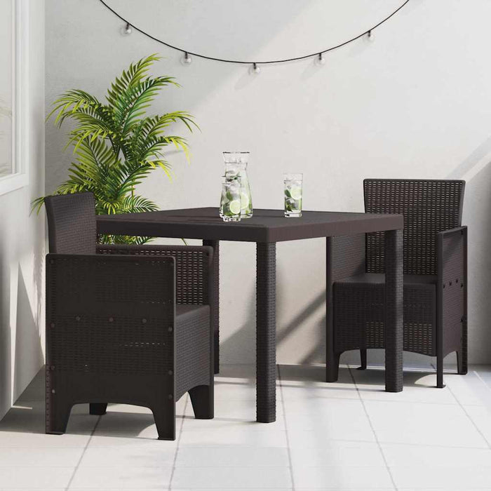 Set de Masă pentru Grădină 3 pcs Maro 100 x 100 x 73 cm - WALTI WALTI