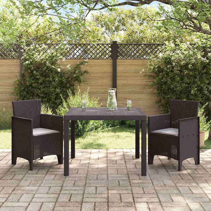 Set de Dining pentru Grădină 3 pcs Maro 100 x 100 x 73 cm - WALTI WALTI
