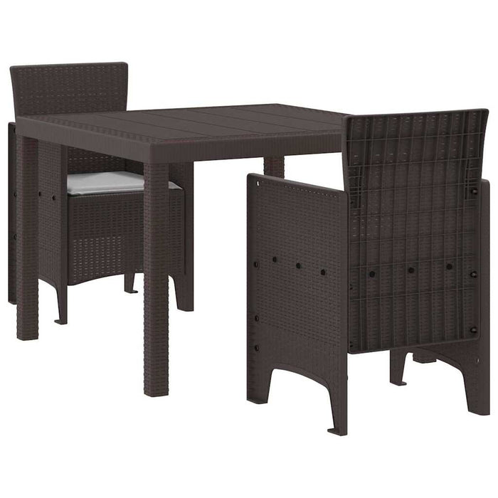 Set de Dining pentru Grădină 3 pcs Maro 100 x 100 x 73 cm - WALTI WALTI