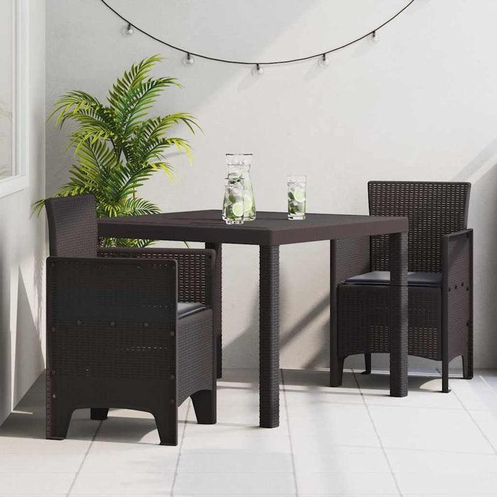 Set de Masă pentru Grădină 3 pcs Maro 100 x 100 x 73 cm - WALTI WALTI