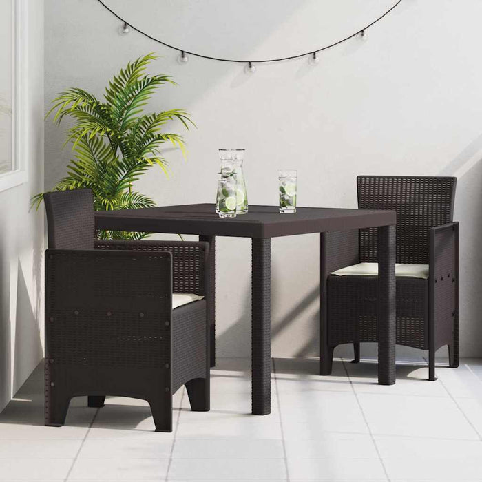 Set mese grădină 3 pcs Maro 100 x 100 x 73 cm Rășină - WALTI WALTI