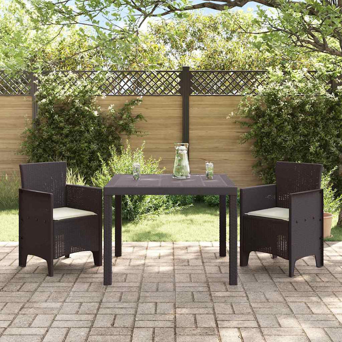Set mese grădină 3 pcs Maro 100 x 100 x 73 cm Rășină - WALTI WALTI