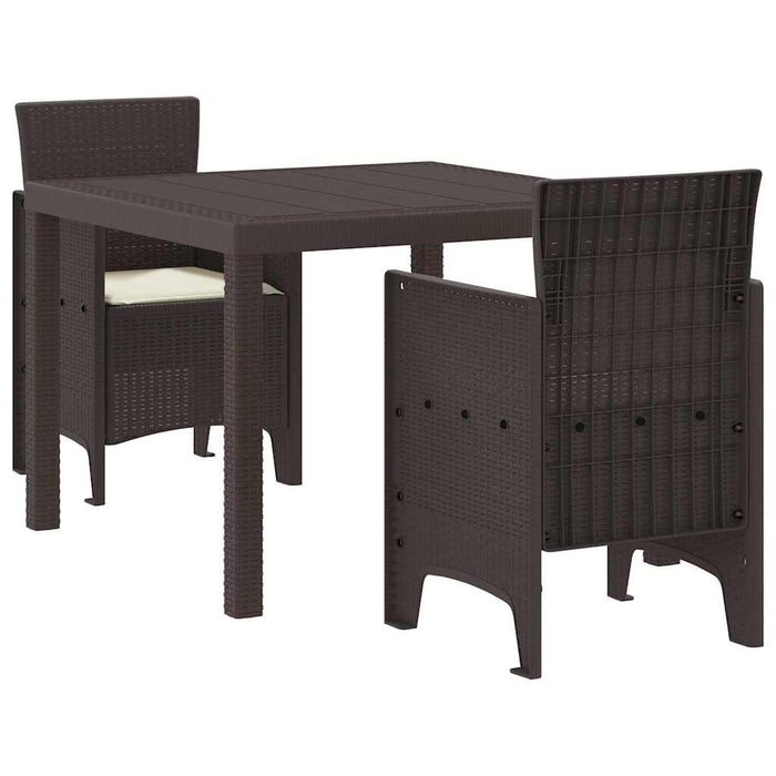 Set mese grădină 3 pcs Maro 100 x 100 x 73 cm Rășină - WALTI WALTI