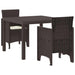 Set mese grădină 3 pcs Maro 100 x 100 x 73 cm Rășină - WALTI WALTI