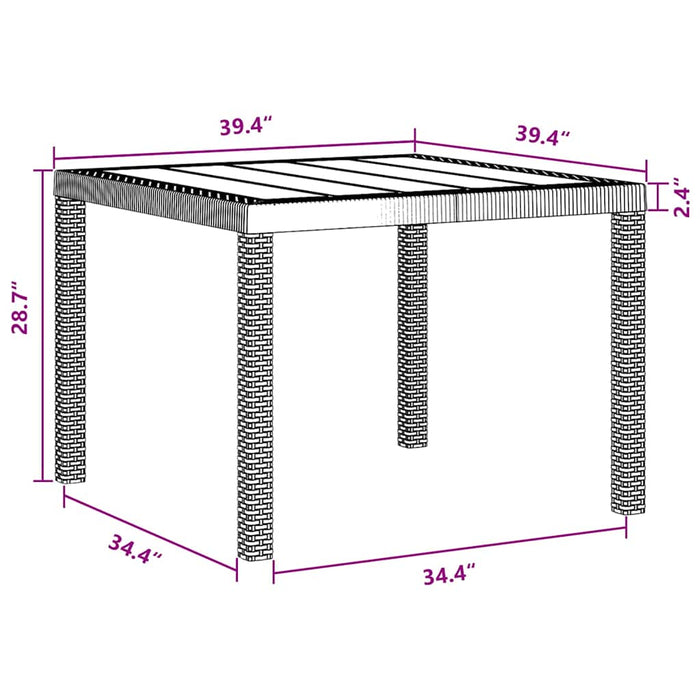 Set mese grădină 3 pcs Maro 100 x 100 x 73 cm Rășină - WALTI WALTI