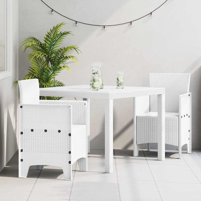 Set mese grădină 3 pcs Alb 100 x 100 x 73 cm Ratan sintetic - WALTI WALTI