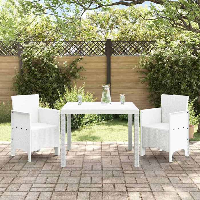 Set mese grădină 3 pcs Alb 100 x 100 x 73 cm Ratan sintetic - WALTI WALTI