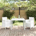 Set mese grădină 3 pcs Alb 100 x 100 x 73 cm Ratan sintetic - WALTI WALTI