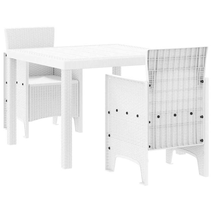 Set mese grădină 3 pcs Alb 100 x 100 x 73 cm Ratan sintetic - WALTI WALTI