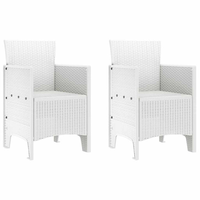 Set mese grădină 3 pcs Alb 100 x 100 x 73 cm Ratan sintetic - WALTI WALTI