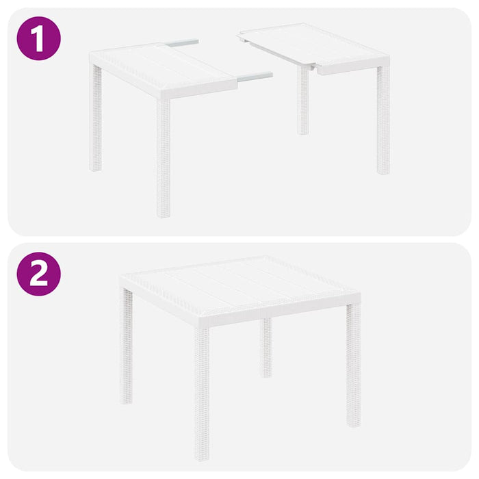Set mese grădină 3 pcs Alb 100 x 100 x 73 cm Ratan sintetic - WALTI WALTI