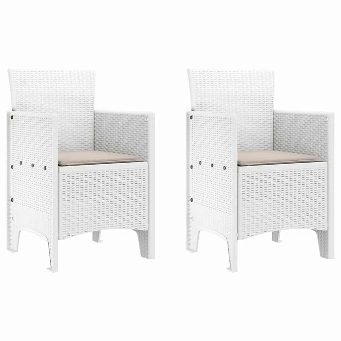 Set mese grădină 3 pcs Alb 100 x 100 x 73 cm Ratan plastic - WALTI WALTI