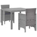Set de masă pentru grădină 3 buc. Gri deschis Polipropilenă - WALTI WALTI