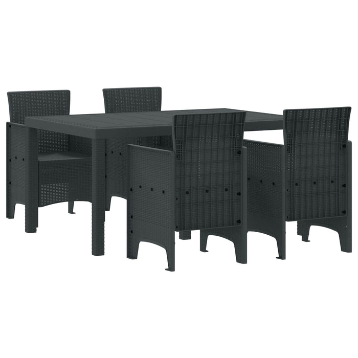 Set de masă pentru grădină 5 pcs Antracit Ratan Polt - WALTI WALTI