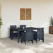 Set Masă Grădină 5 pcs Antracit 150 x 100 x 73 cm Rattan PE - WALTI WALTI