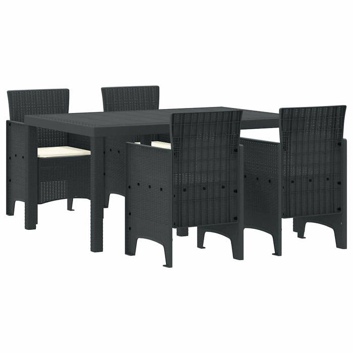 Set Masă Grădină 5 pcs Antracit 150 x 100 x 73 cm Rattan PE - WALTI WALTI