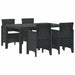 Set Masă Grădină 5 pcs Antracit 150 x 100 x 73 cm Rattan PE - WALTI WALTI
