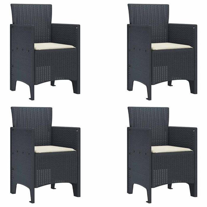 Set Masă Grădină 5 pcs Antracit 150 x 100 x 73 cm Rattan PE - WALTI WALTI