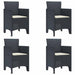 Set Masă Grădină 5 pcs Antracit 150 x 100 x 73 cm Rattan PE - WALTI WALTI