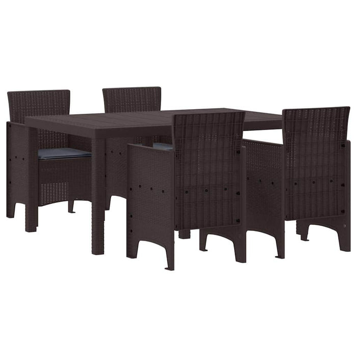 Set de mese pentru grădină 5 pcs Maro 150 x 100 x 73 cm - WALTI WALTI