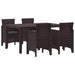 Set de mese pentru grădină 5 pcs Maro 150 x 100 x 73 cm - WALTI WALTI