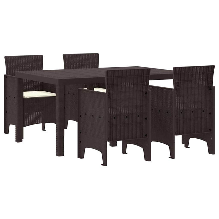Set masă grădină 5 pcs Maro 150 x 100 x 73 cm Plastic - WALTI WALTI