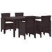 Set masă grădină 5 pcs Maro 150 x 100 x 73 cm Plastic - WALTI WALTI