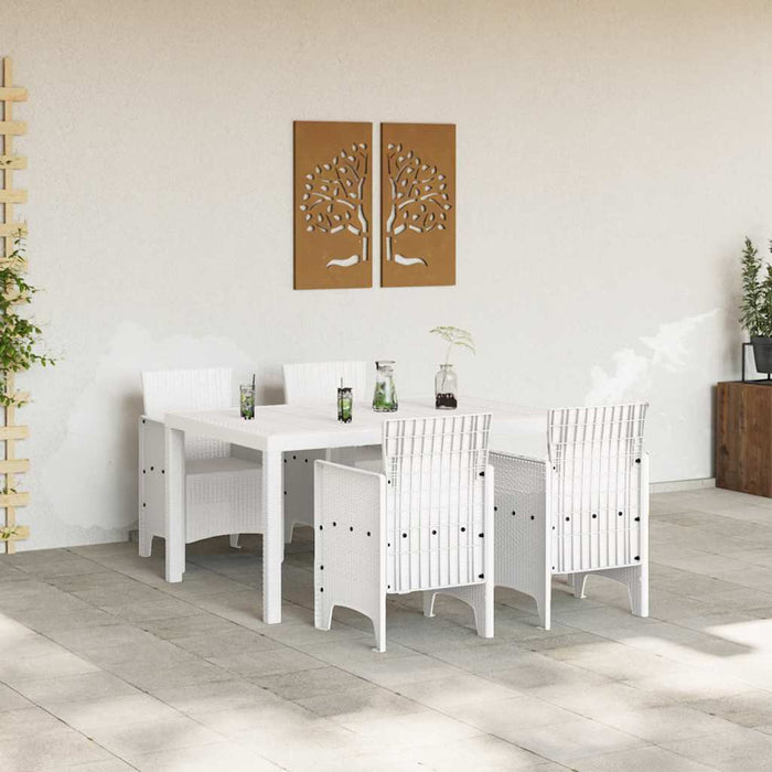 Set mese grădină 5 pcs Alb 150 x 100 x 73 cm Poliratan - WALTI WALTI