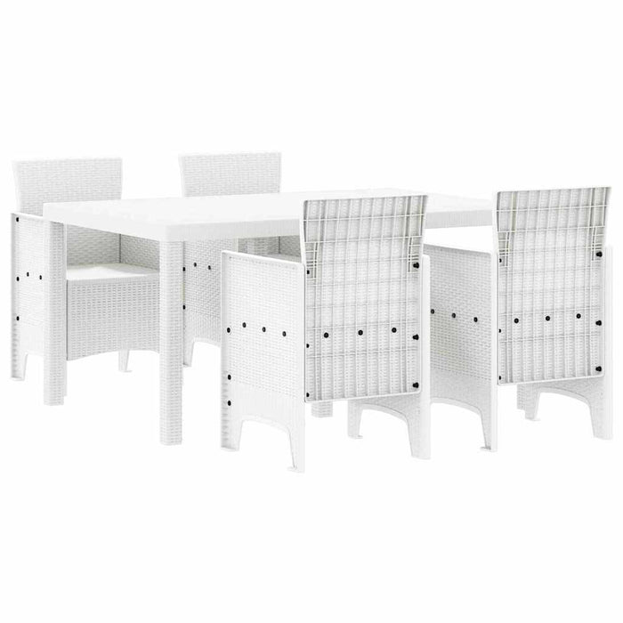 Set mese grădină 5 pcs Alb 150 x 100 x 73 cm Poliratan - WALTI WALTI