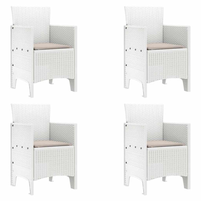 Set masă grădină 5 pcs Alb 150 x 100 x 73 cm Rattan PE - WALTI WALTI