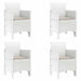 Set masă grădină 5 pcs Alb 150 x 100 x 73 cm Rattan PE - WALTI WALTI
