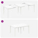 Set masă grădină 5 pcs Alb 150 x 100 x 73 cm Rattan PE - WALTI WALTI