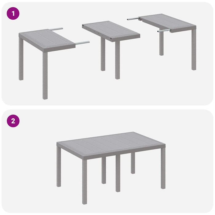 Set de masă pentru grădină 5 buc. Gri deschis Ratan Polt WALTI