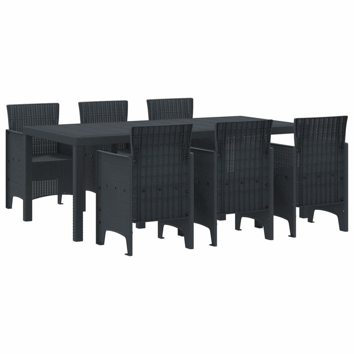 Set de masă pentru grădină 7 pcs Antracit Polipropilenă - WALTI WALTI