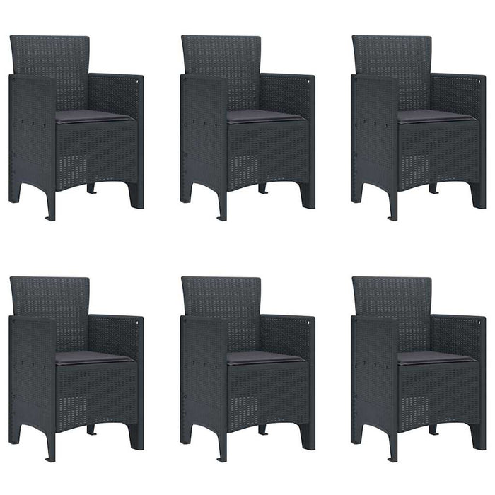 Set mese grădină 7 pcs Antracit 200 x 100 x 73 cm Polipropilenă - WALTI WALTI