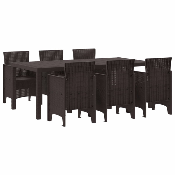 Set de masă pentru grădină 7 pcs Maro Polipropilenă - WALTI WALTI