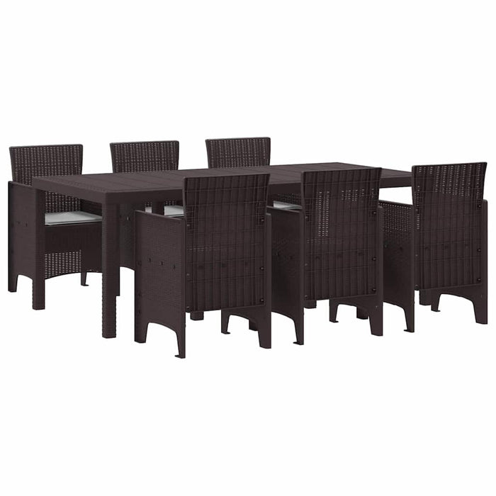 Set masă exterior 7 pcs Maro 200 x 100 x 73 cm Ratan plastic - WALTI WALTI
