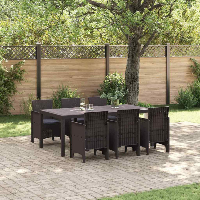 Set mese grădină 7 pcs Maro 200 x 100 x 73 cm Polipropilenă - WALTI WALTI