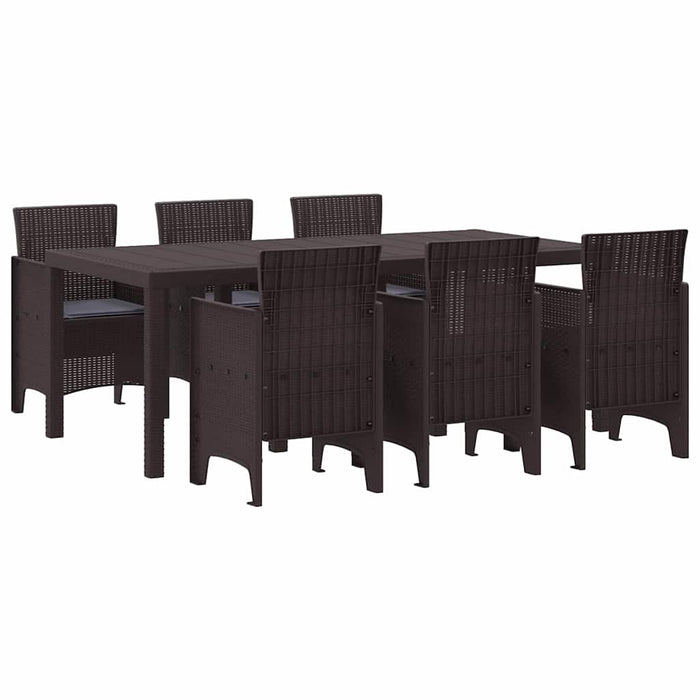Set mese grădină 7 pcs Maro 200 x 100 x 73 cm Polipropilenă - WALTI WALTI