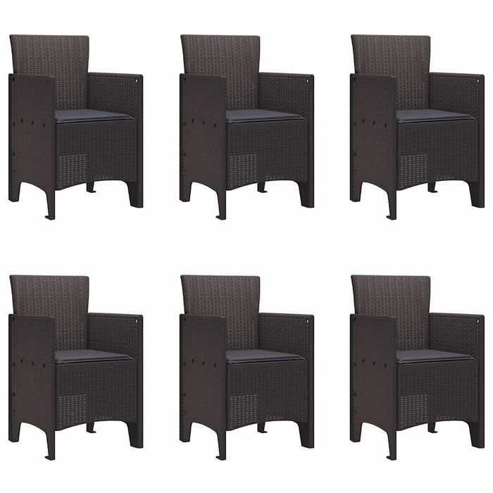 Set mese grădină 7 pcs Maro 200 x 100 x 73 cm Polipropilenă - WALTI WALTI