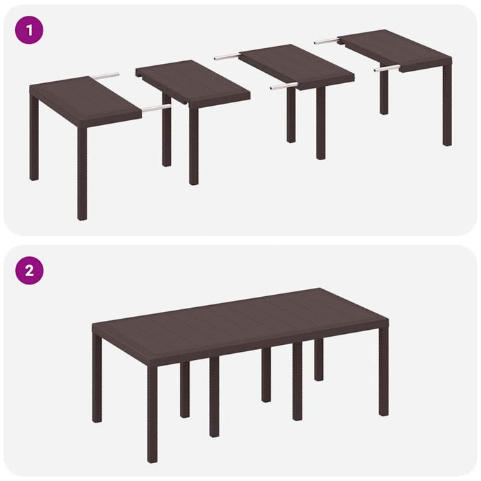 Set de masă pentru grădină 7 pcs Maro Ratan Polt - WALTI WALTI