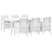 Set de masă pentru grădină 7 pcs Alb 200 x 100 x 73 cm - WALTI WALTI