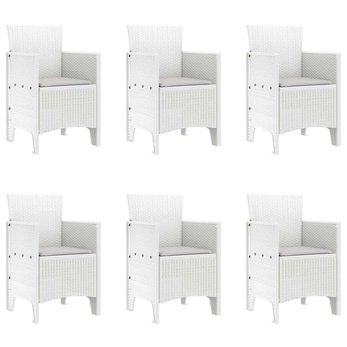 Set Masa Gradina 7 pcs Alb 200 x 100 x 73 cm Poliratan - WALTI WALTI
