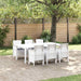 Set de Masă de Grădină 7 pcs Alb 200 x 100 x 73 cm Rattan PE - WALTI WALTI