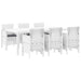 Set de Masă de Grădină 7 pcs Alb 200 x 100 x 73 cm Rattan PE - WALTI WALTI