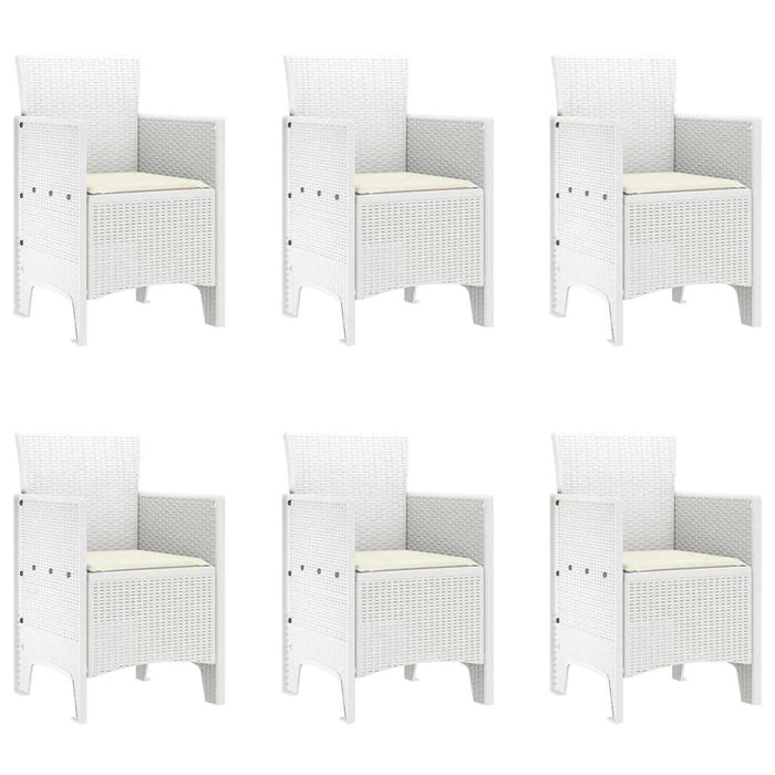 Set Masă Grădină 7 pcs Alb 200 x 100 x 73 cm Poliratan - WALTI WALTI