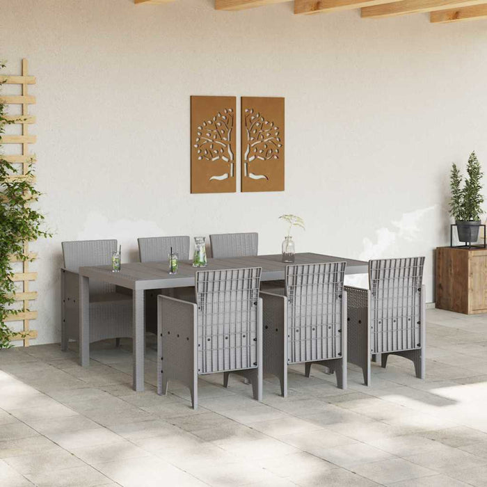 Set de Dining pentru Grădină 7 pcs Gri deschis mare Plastic - WALTI WALTI
