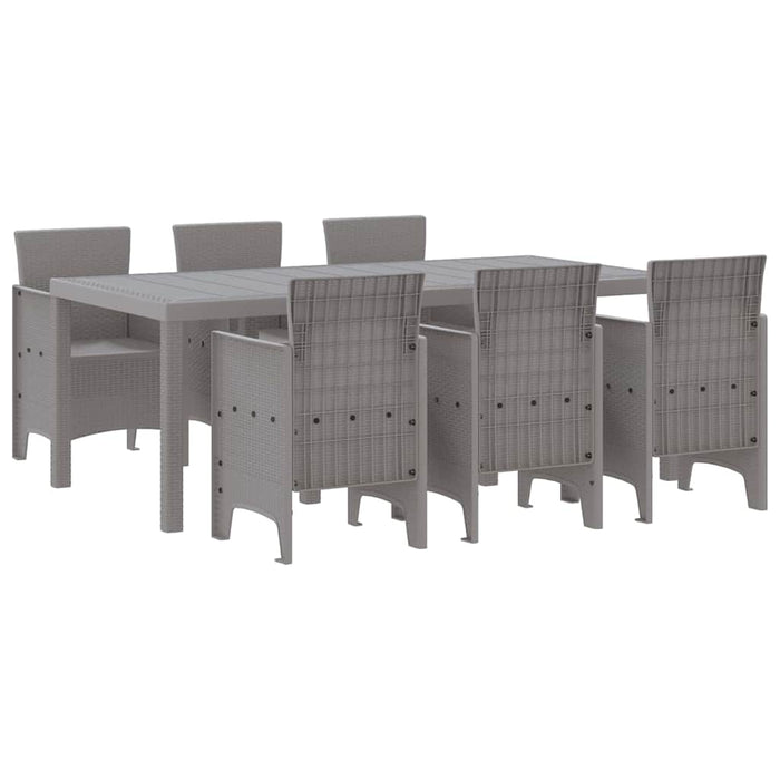 Set de Dining pentru Grădină 7 pcs Gri deschis mare Plastic - WALTI WALTI